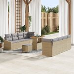 Ensemble 11 pièces de canapé de jardin avec coussins Beige Rotin Acacia