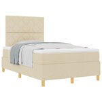 vidaXL Lit Boxspring avec Matelas Crème 120x200 cm Tissu