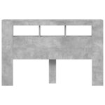 vidaXL Tête de lit à LED gris béton 160x18 5x103 5cm bois d'ingénierie