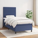 vidaXL Sommier à lattes de lit avec matelas Bleu 80x200 cm Tissu