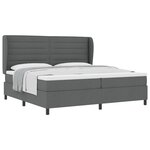 vidaXL Lit Box Spring avec Matelas Gris Foncé 200x200 cm Tissu