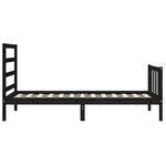 vidaXL Cadre de lit sans matelas noir 100x200 cm bois massif de pin
