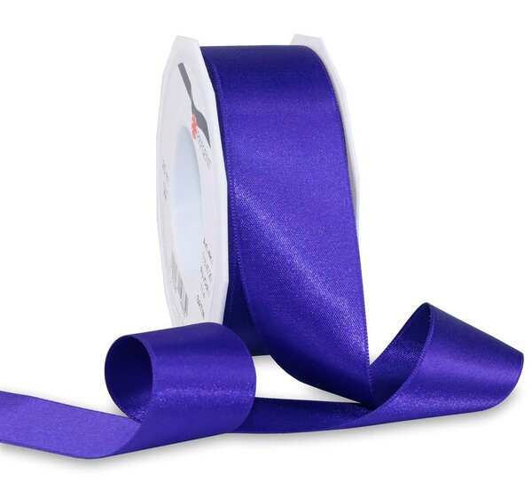 Satin double face 25-m-rouleau 40 mm indigo