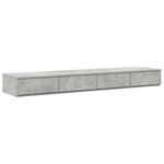 vidaXL Cadre de lit de rangement Gris béton 135x190 cm