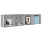 vidaXL Bibliothèque/Meuble TV Gris béton 36x30x143cm Bois d’ingénierie