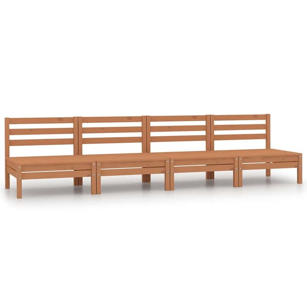 vidaXL Canapés centraux de jardin 4 Pièces marron miel bois de pin massif