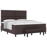 vidaXL Lit à ressorts avec matelas et banc marron foncé 180x200 cm en tissu