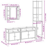vidaXL Ensemble d'armoires de salle de bain 4 Pièces sonoma gris