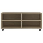 vidaXL Meuble TV avec roulettes Chêne sonoma Bois d'ingénierie