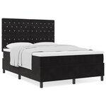 Lit Box Spring vidaXL avec Matelas Noir 140x200 cm Velours