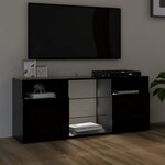 vidaXL Meuble TV avec lumières LED noir 120x30x50 cm