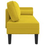 vidaXL Chaise longue avec coussins jaune velours