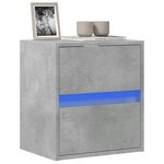 vidaXL Meuble TV mural avec lumières LED gris béton 41x31x45 cm