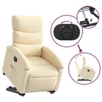 vidaXL Fauteuil inclinable électrique crème tissu