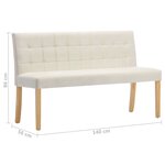 vidaXL Banc 140 cm Crème Velours
