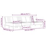 vidaXL Canapé-lit en forme de L gris foncé 255x140x70 cm tissu