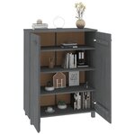 vidaXL Armoire à chaussures HAMAR Gris foncé 85x40x108 cm Pin massif