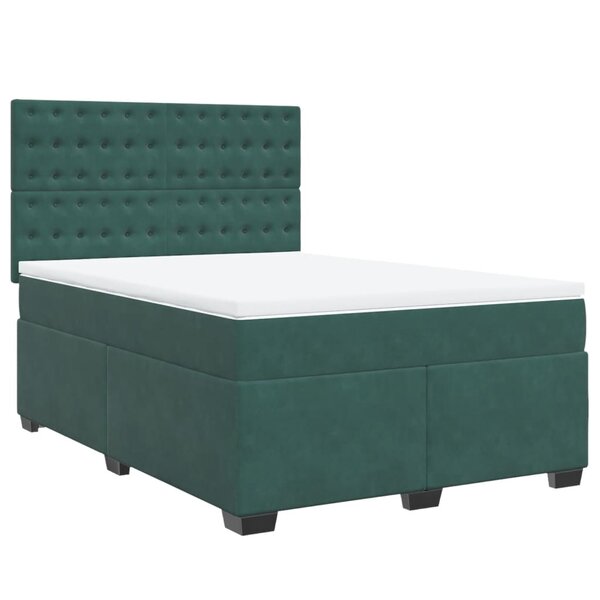 vidaXL Sommier à lattes de lit et matelas Vert foncé 160x200cm Velours