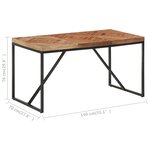 vidaXL Table à dîner 140x70x76 cm Bois massif d'acacia et de manguier