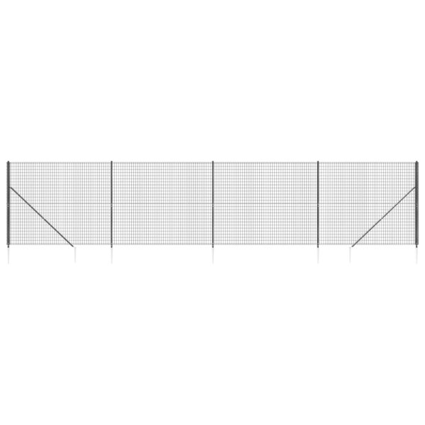 vidaXL Clôture en treillis métallique et ancrage anthracite 2x10 m