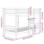 vidaXL Lit superposé sans matelas blanc 90x200 cm bois de pin massif