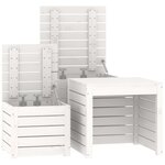 vidaXL Ensemble de boîtes de jardin 3 Pièces blanc bois de pin massif