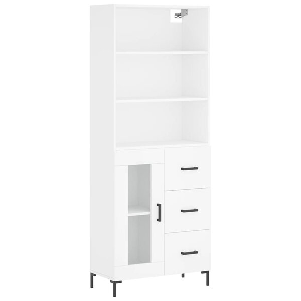vidaXL Buffet haut Blanc 69 5x34x180 cm Bois d'ingénierie
