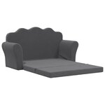 vidaXL Canapé-lit pour enfants 2 places anthracite peluche douce
