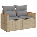 vidaXL Salon de jardin avec coussins 8Pièces mélange beige résine tressée