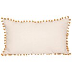 Coussin pompon rectangulaire - Ocre