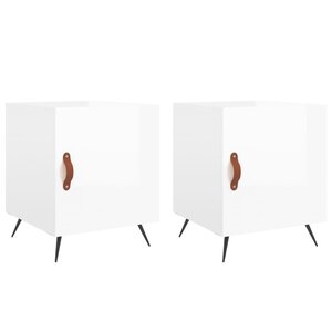 vidaXL Tables de chevet 2 Pièces blanc brillant 40x40x50 cm