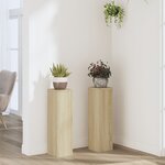 vidaXL Supports pour plantes 2 Pièces chêne sonoma bois d'ingénierie
