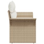 vidaXL Canapé de jardin 2 places avec rangement et coussins Beige Rattan