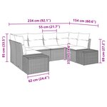 vidaXL Ensemble de canapés de jardin de 6 pièces avec coussins noirs en poly rotin