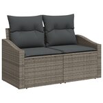 vidaXL Canapé de jardin 4 pièces avec coussins gris poly rattan