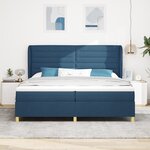 Lit à ressort vidaXL avec matelas bleu 200x200 cm en tissu