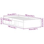 vidaXL Cadre de lit sans matelas noir 75x190 cm