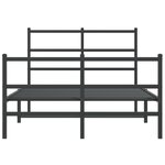 vidaXL Cadre de lit métal avec tête de lit/pied de lit noir 120x190 cm