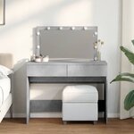 vidaXL Coiffeuse avec LED gris béton 100x40x120 cm