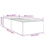 vidaXL Cadre de lit chêne marron 100x200 cm bois d'ingénierie