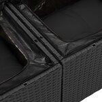 vidaXL Ensemble de canapé de jardin 5 pièces avec coussins Noir Poly Rattan