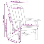 vidaXL Chaise Adirondack bleu marine 74x82x91 cm HDPE