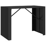 vidaXL Ensemble de bar de jardin 5 Pièces avec coussins noir poly rotin