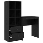 vidaXL Bureau avec rangement en chêne noir en bois d'ingénierie