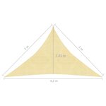 vidaXL Voile d'ombrage 160 g/m² Beige 3x3x4 2 m PEHD