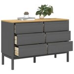 vidaXL Commode FLORO gris bois de pin massif