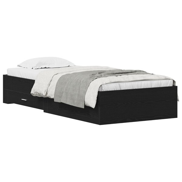 Cadre de lit vidaXL Chêne noir 90x200 cm Bois d'ingénierie
