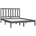vidaXL Cadre de lit sans matelas gris bois de pin massif 150x200 cm