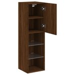vidaXL Meuble TV avec lumières LED chêne marron 30 5x30x102 cm