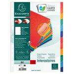 Intercalaires Carte Lustrée 225g Avec Onglets Renforcés - 12 Positions - A4 - Couleurs Assorties - X 15 - Exacompta